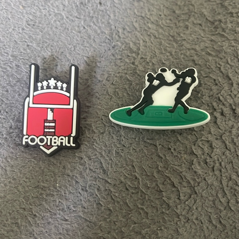 Football Croc shoe charms new set of 2